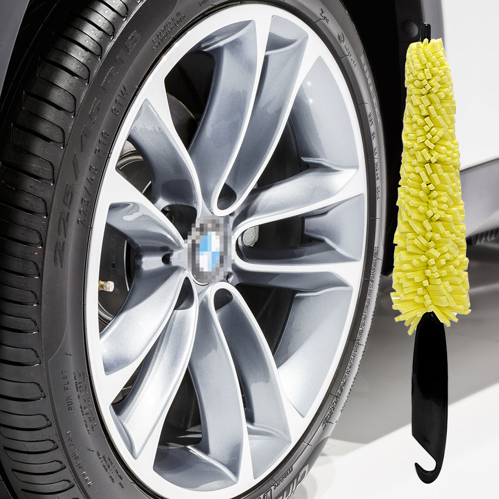 Wheel cleaning brush